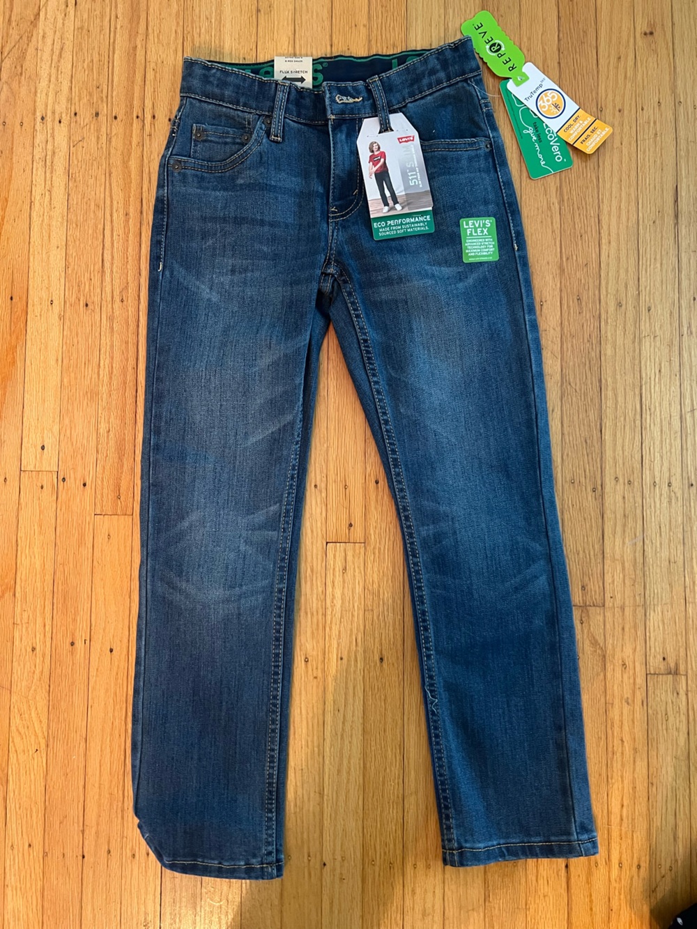 NWT- Boys Levi's Dark Blue 511 slim stretch Jeans size 8